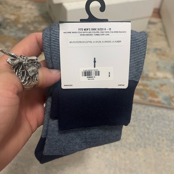 NWT Men’s Size Large (US Size 8-13) Ankle Socks In Blue & Grey - Picture 7 of 8